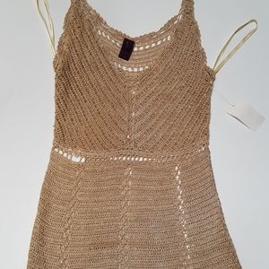 SEXY gold sparkly top sz M